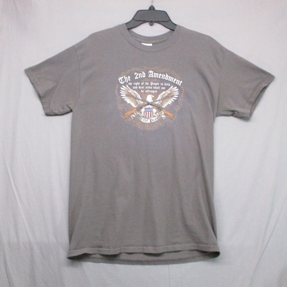 2nd Amendment Graphic Print Both Sides T-Shirt‎ Gray Men Size | M